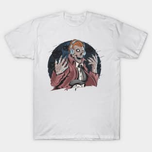 Scary Zombie DJ Halloween Design T-Shirt